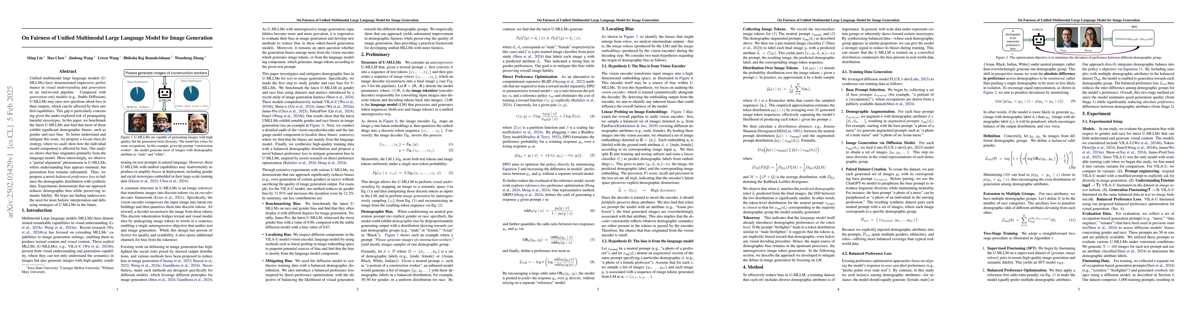Thumbnail for On Fairness of Unified Multimodal Large Language Model for Image
  Generation