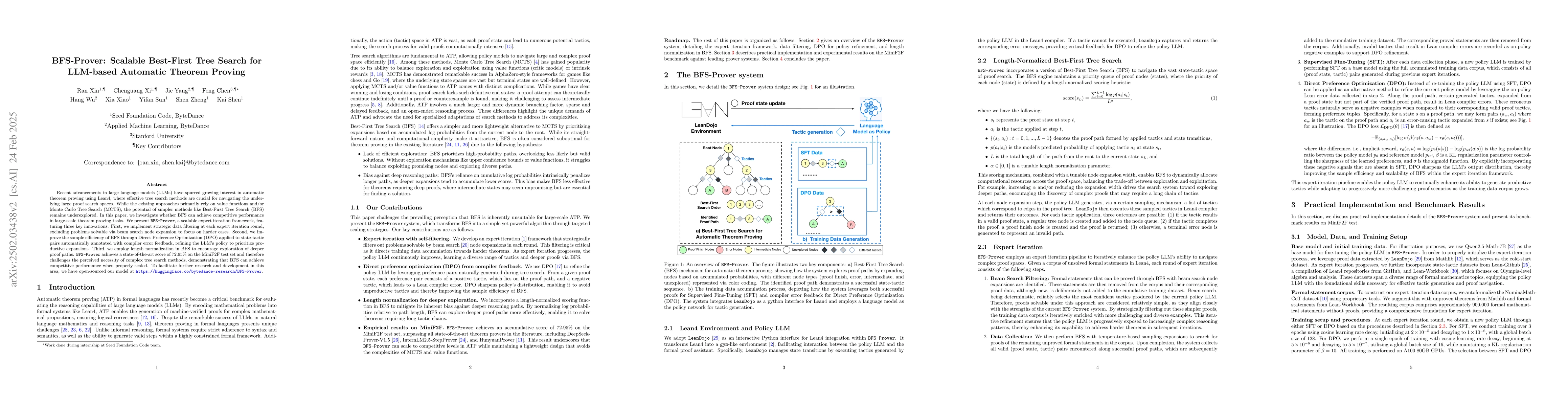 Thumbnail for BFS-Prover: Scalable Best-First Tree Search for LLM-based Automatic
  Theorem Proving