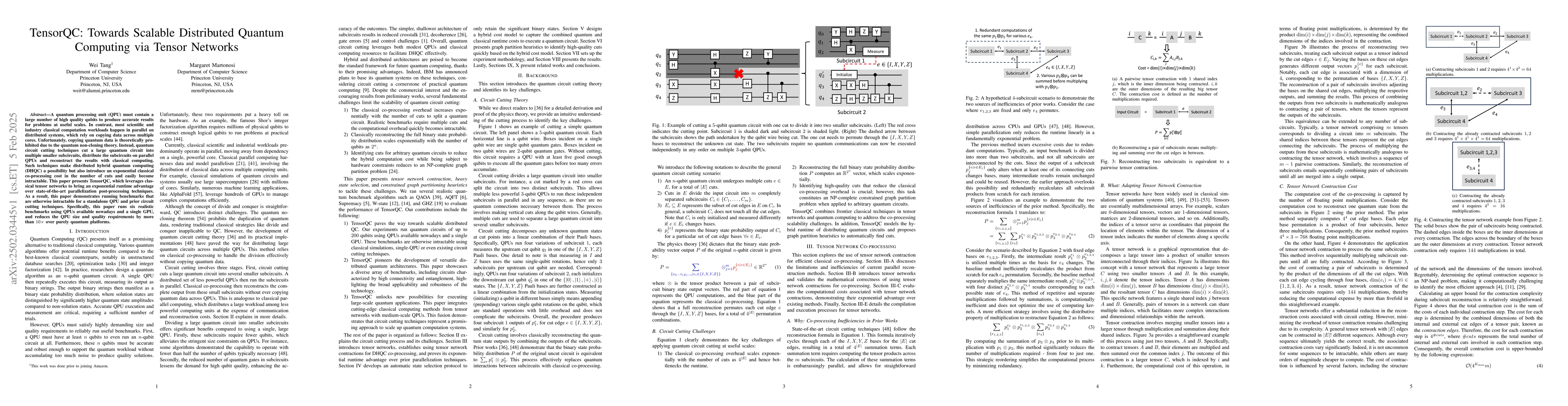 Thumbnail for TensorQC: Towards Scalable Distributed Quantum Computing via Tensor
  Networks