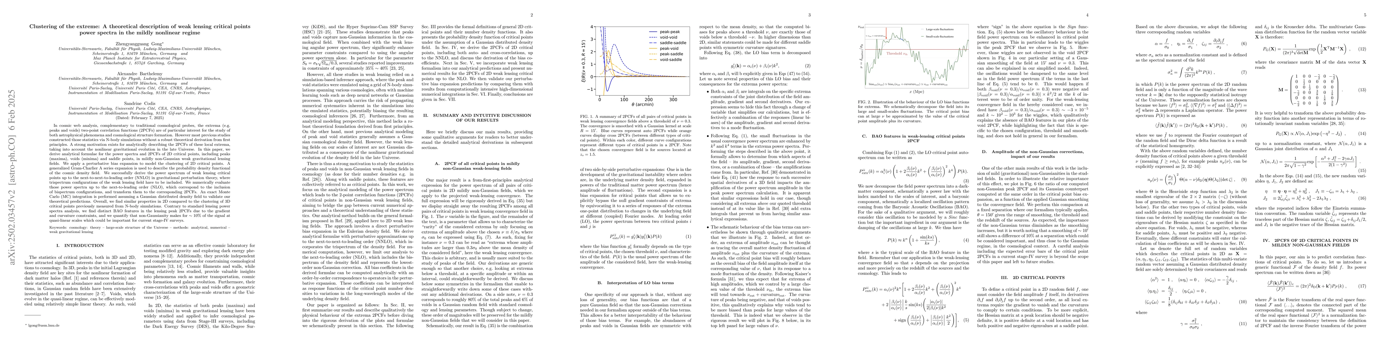 Thumbnail for Clustering of the extreme: A theoretical description of weak lensing
  critical points power spectra in the mildly nonlinear regime