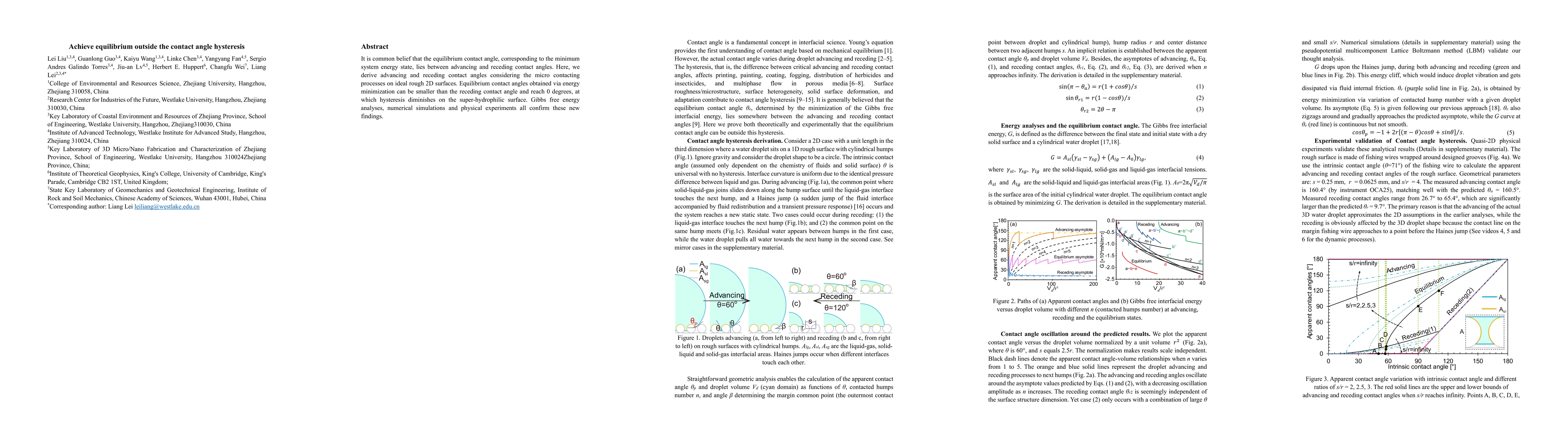Thumbnail for Achieve equilibrium outside the contact angle hysteresis