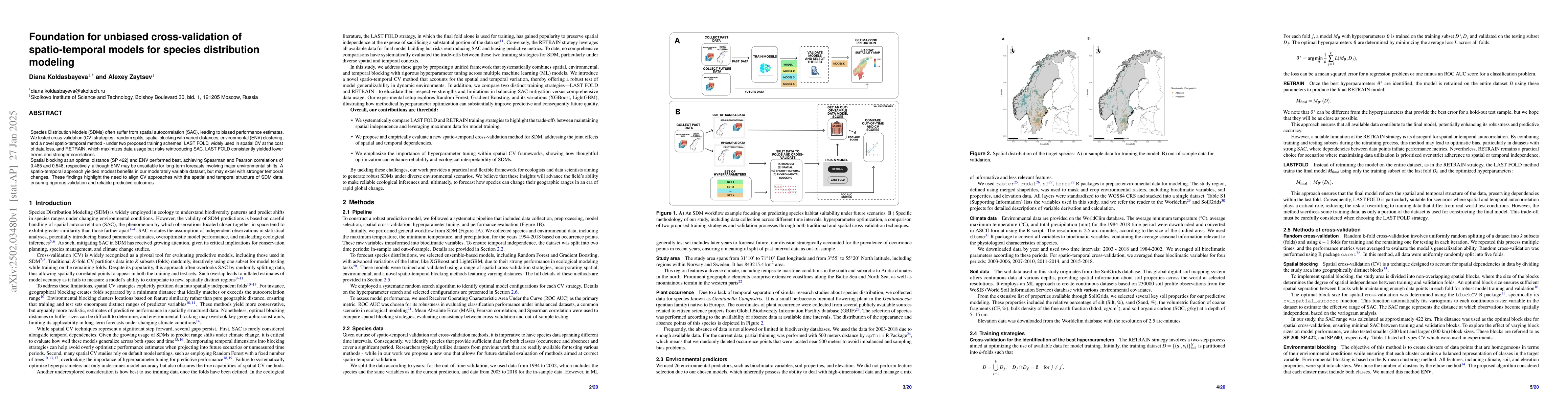 Thumbnail for Foundation for unbiased cross-validation of spatio-temporal models for
  species distribution modeling