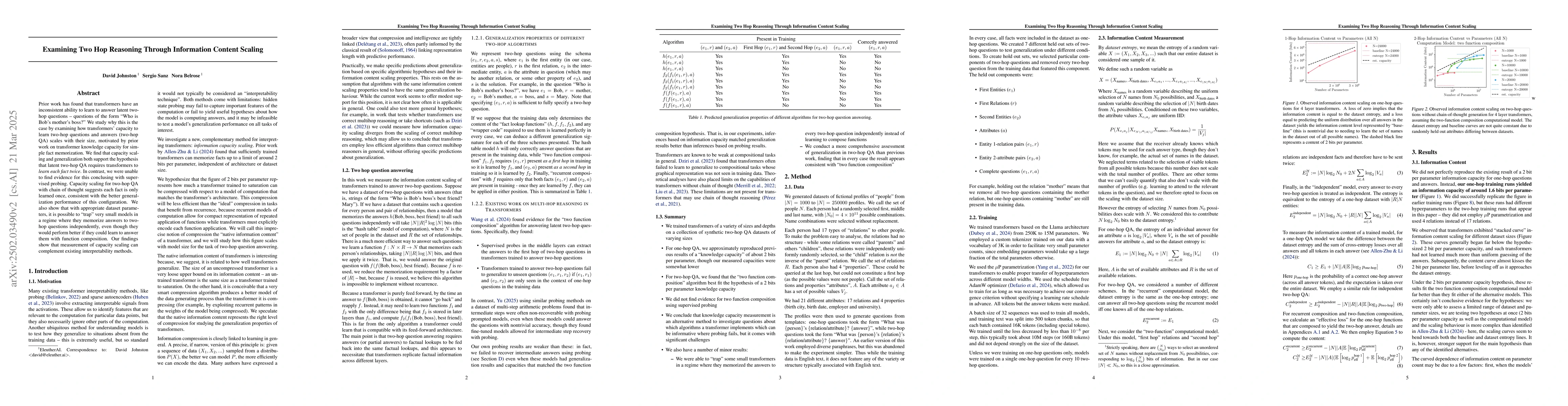 Thumbnail for Examining Two Hop Reasoning Through Information Content Scaling