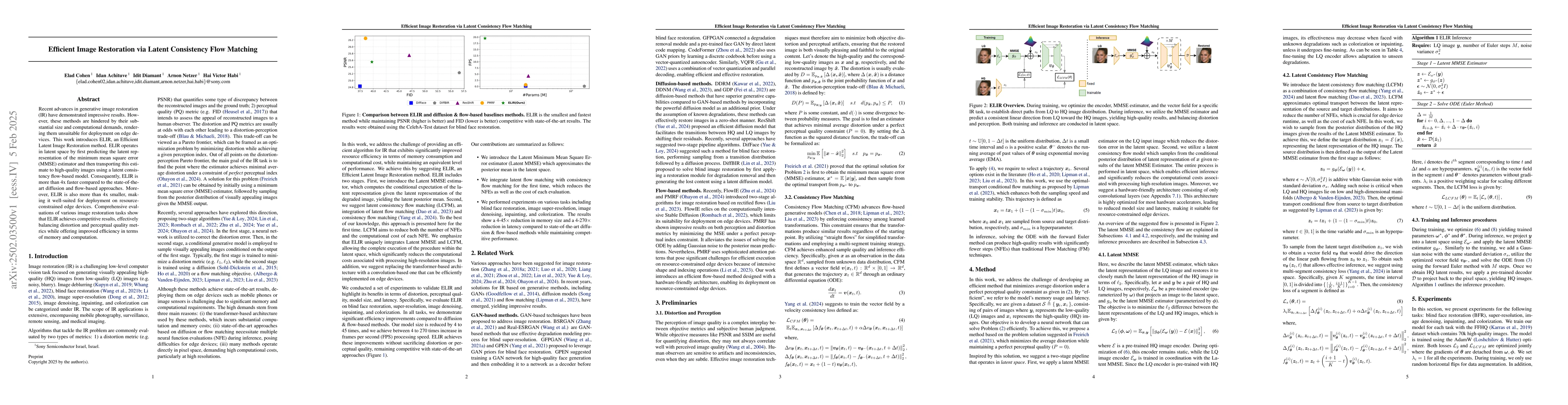 Thumbnail for Efficient Image Restoration via Latent Consistency Flow Matching