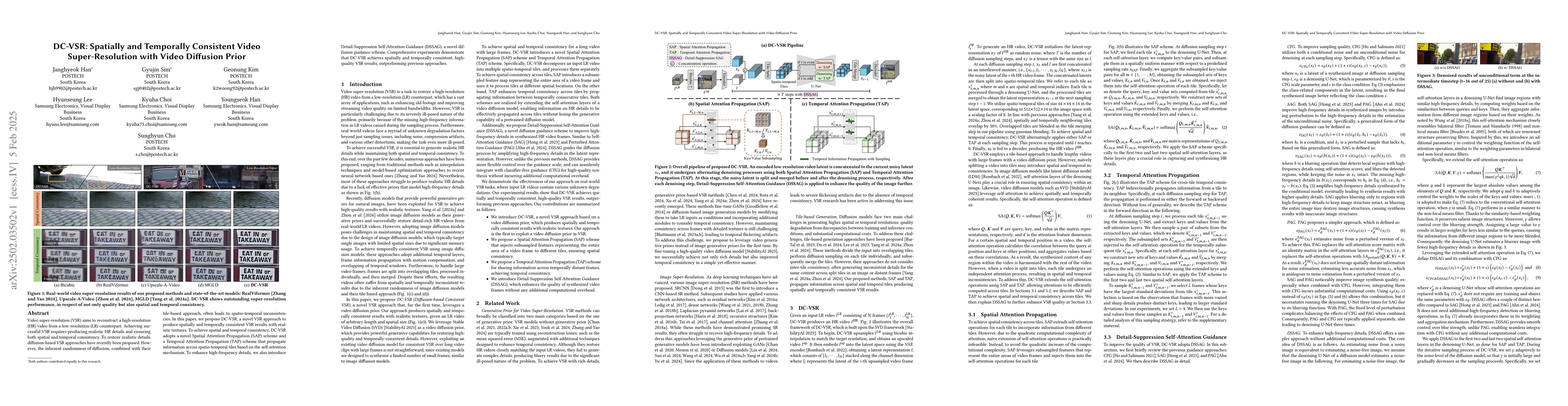 Thumbnail for DC-VSR: Spatially and Temporally Consistent Video Super-Resolution with
  Video Diffusion Prior