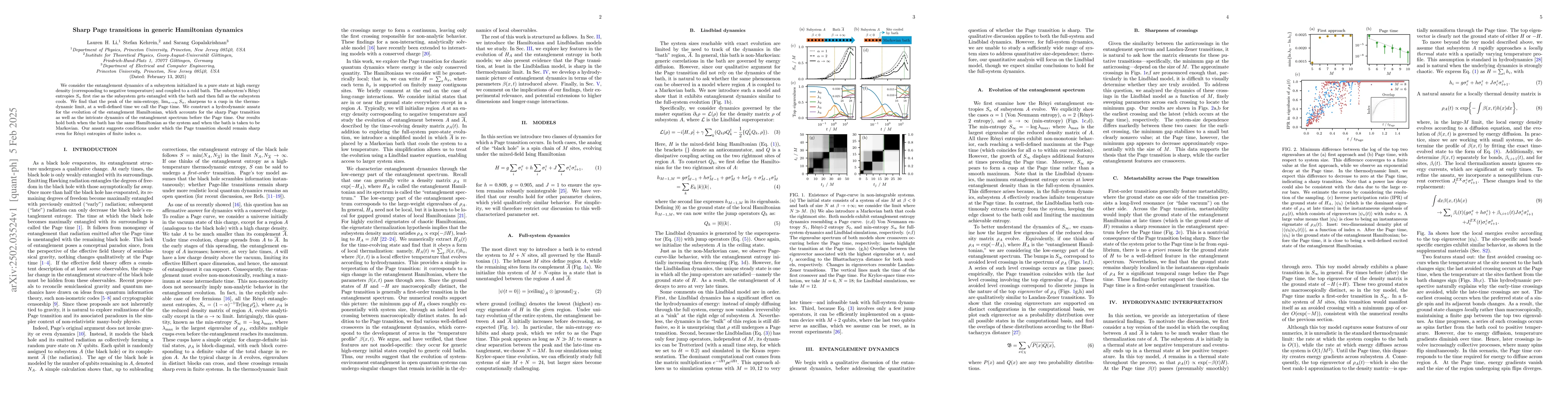 Thumbnail for Sharp Page transitions in generic Hamiltonian dynamics