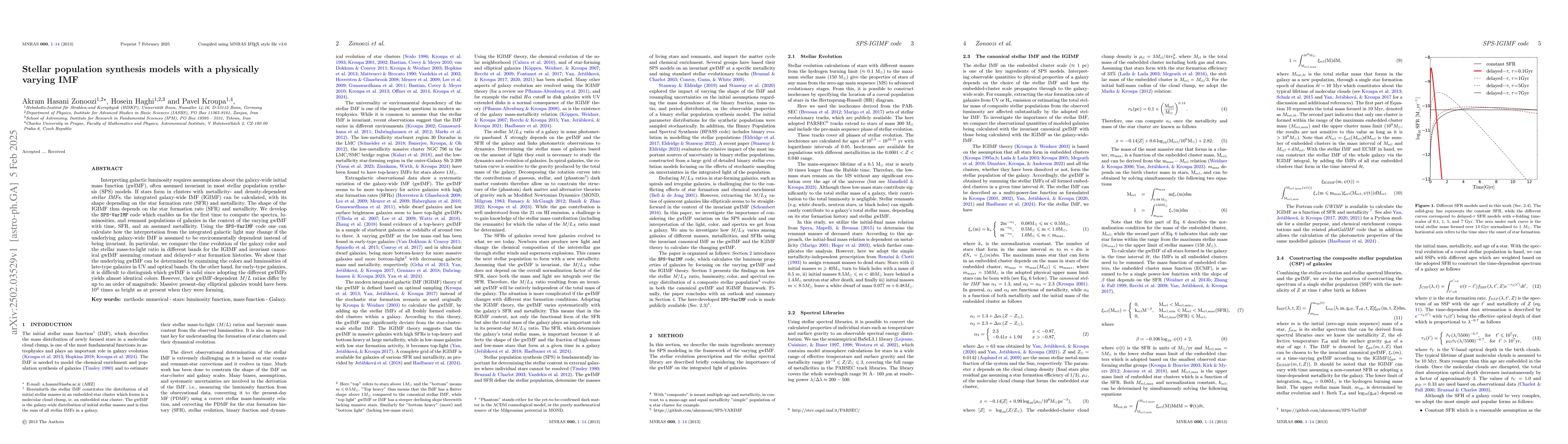Thumbnail for Stellar population synthesis models with a physically varying IMF