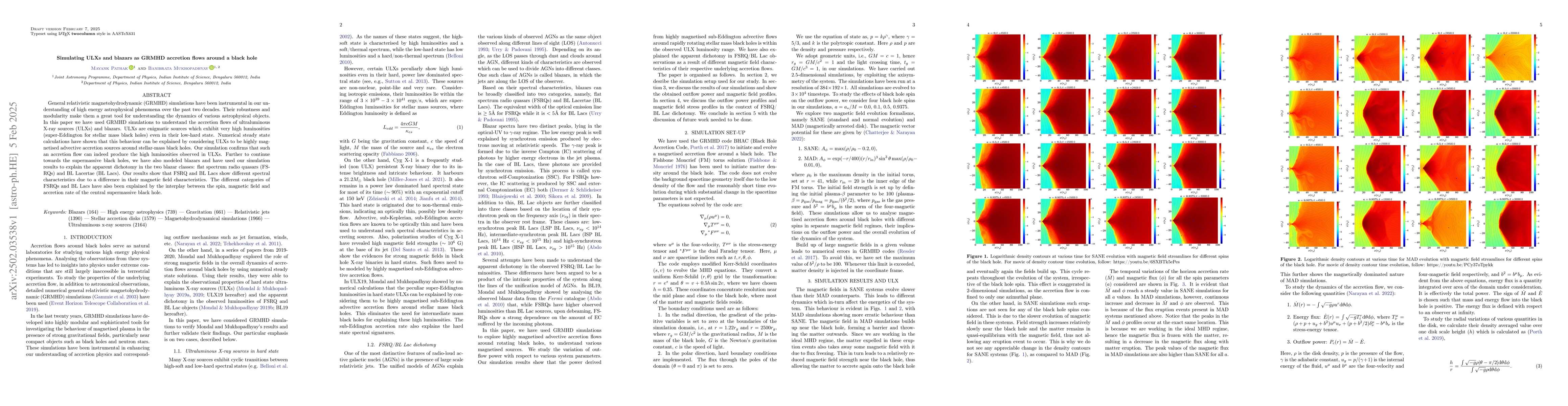 Thumbnail for Simulating ULXs and blazars as GRMHD accretion flows around a black hole