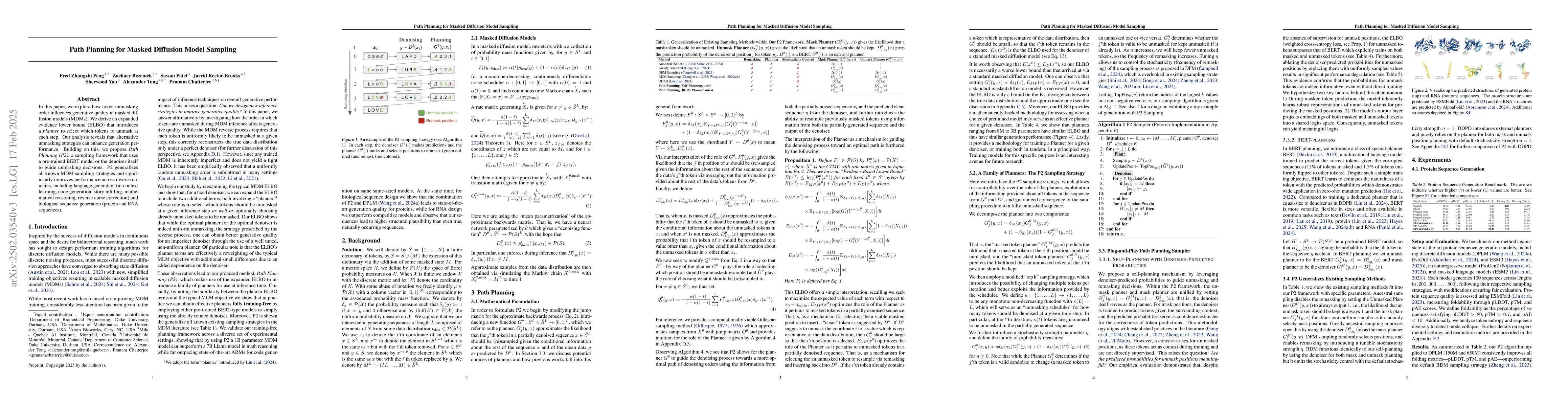 Thumbnail for Path Planning for Masked Diffusion Model Sampling