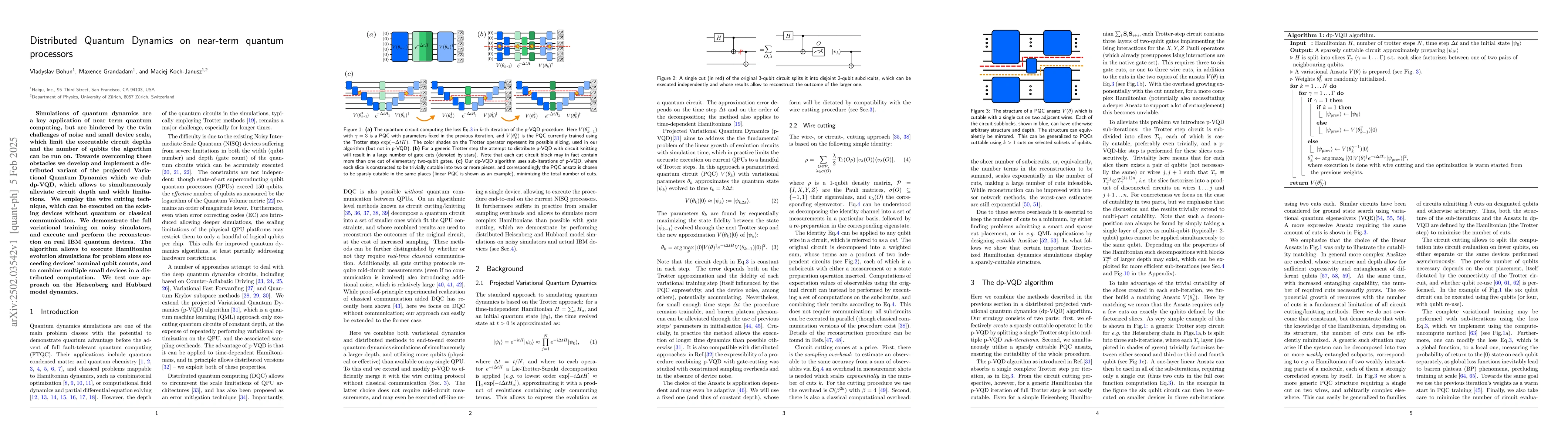 Thumbnail for Distributed Quantum Dynamics on Near-Term Quantum Processors