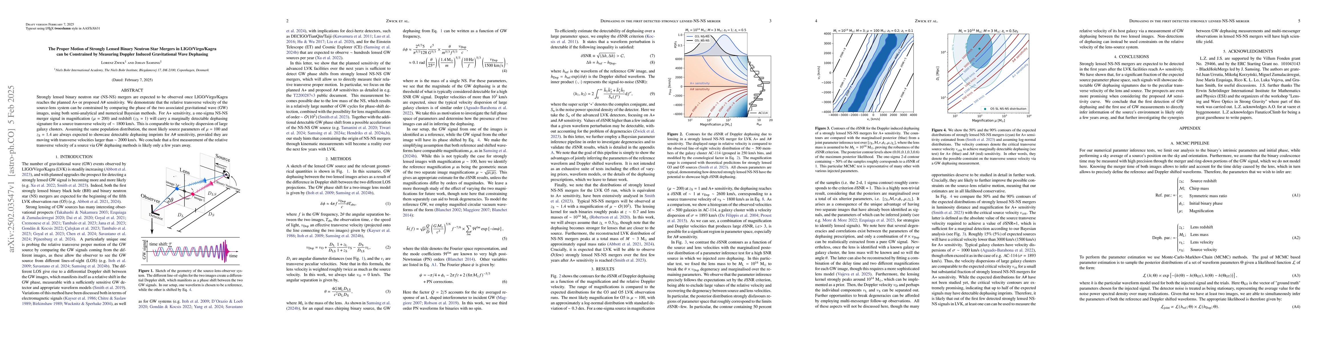 Thumbnail for The Proper Motion of Strongly Lensed Binary Neutron Star Mergers in
  LIGO/Virgo/Kagra can be Constrained by Measuring Doppler Induced
  Gravitational Wave Dephasing