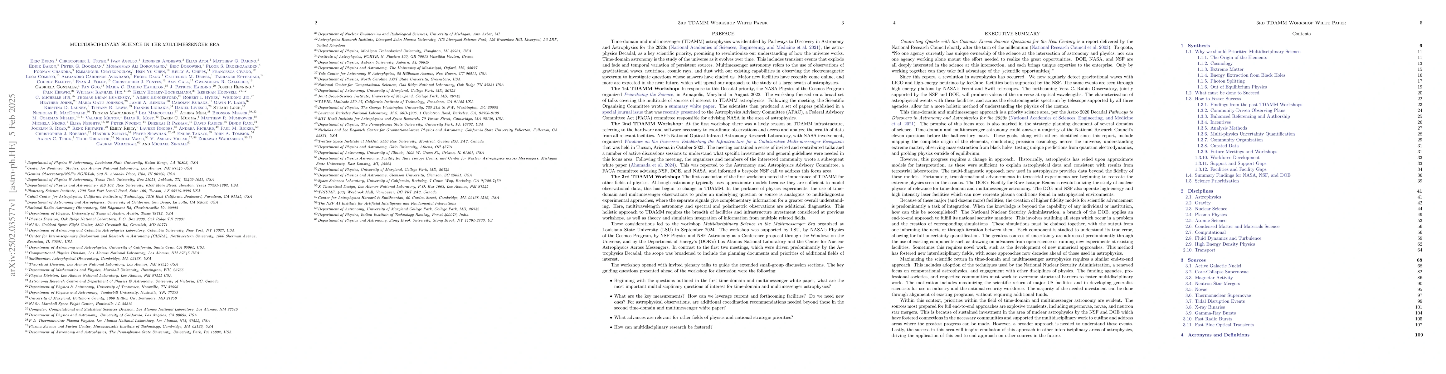 Thumbnail for Multidisciplinary Science in the Multimessenger Era