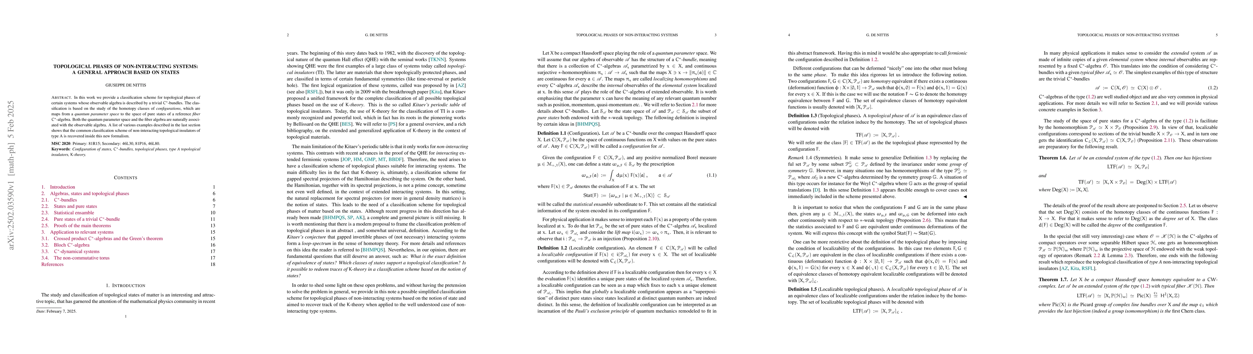 Thumbnail for Topological phases of non-interacting systems: A general approach based
  on states