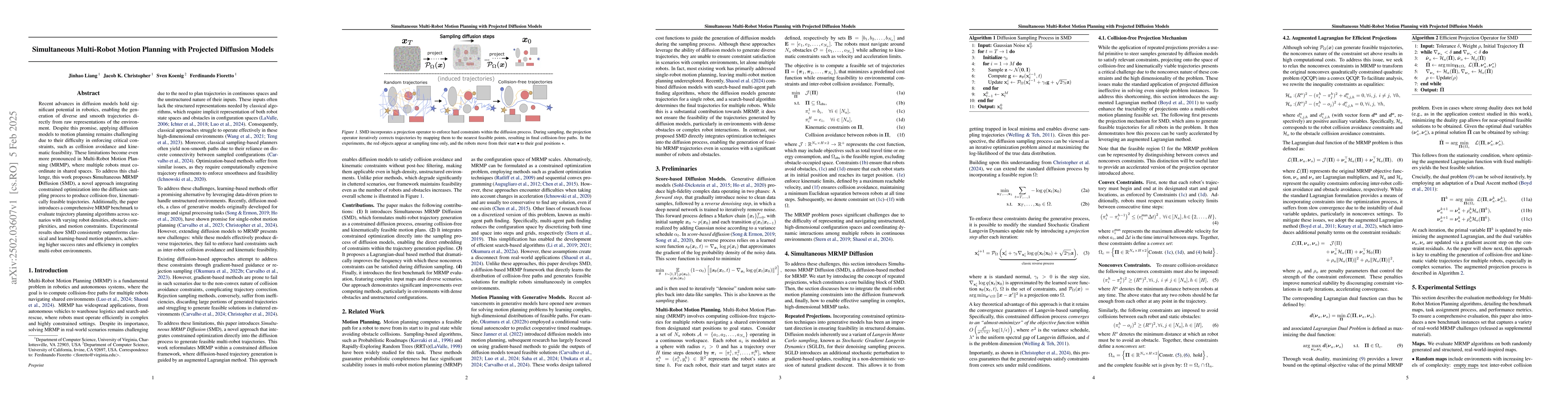 Thumbnail for Simultaneous Multi-Robot Motion Planning with Projected Diffusion Models