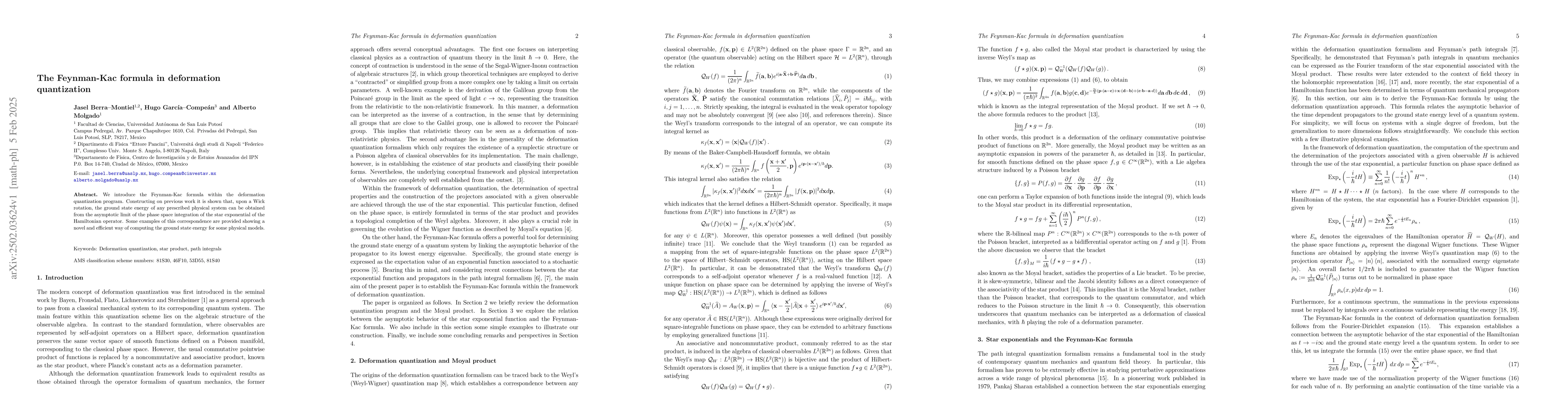 Thumbnail for The Feynman-Kac formula in deformation quantization