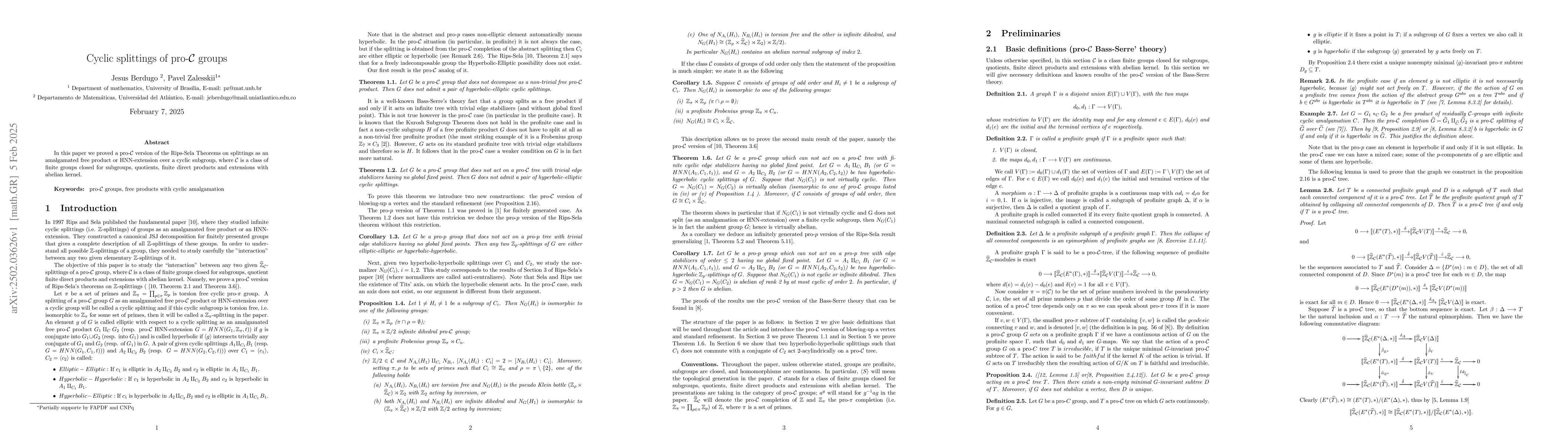Thumbnail for Cyclic splittings of pro-$\mathcal{C}$ groups