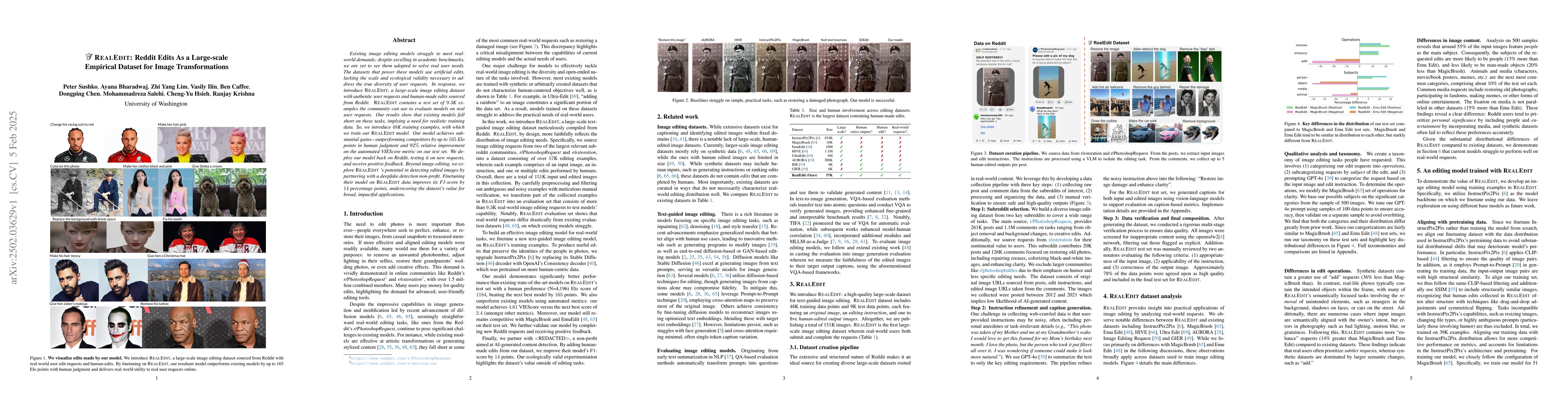 Thumbnail for REALEDIT: Reddit Edits As a Large-scale Empirical Dataset for Image
  Transformations
