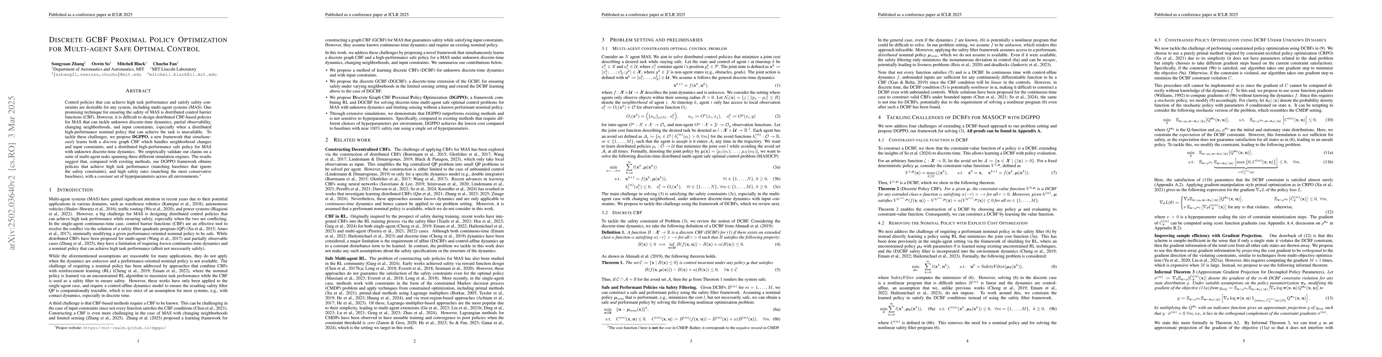 Thumbnail for Discrete GCBF Proximal Policy Optimization for Multi-agent Safe Optimal
  Control