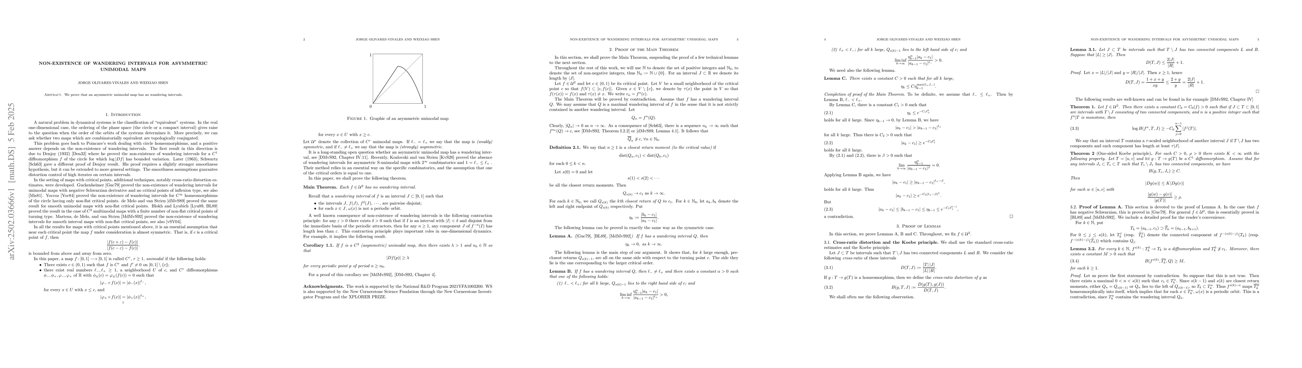 Thumbnail for Non-existence of wandering intervals for asymmetric unimodal maps