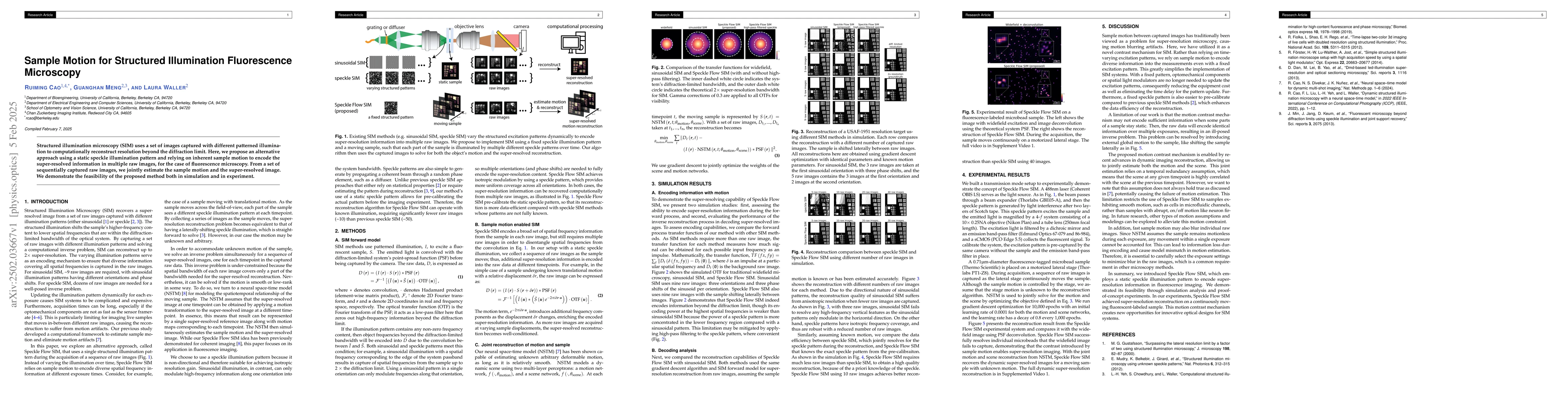 Thumbnail for Sample Motion for Structured Illumination Fluorescence Microscopy