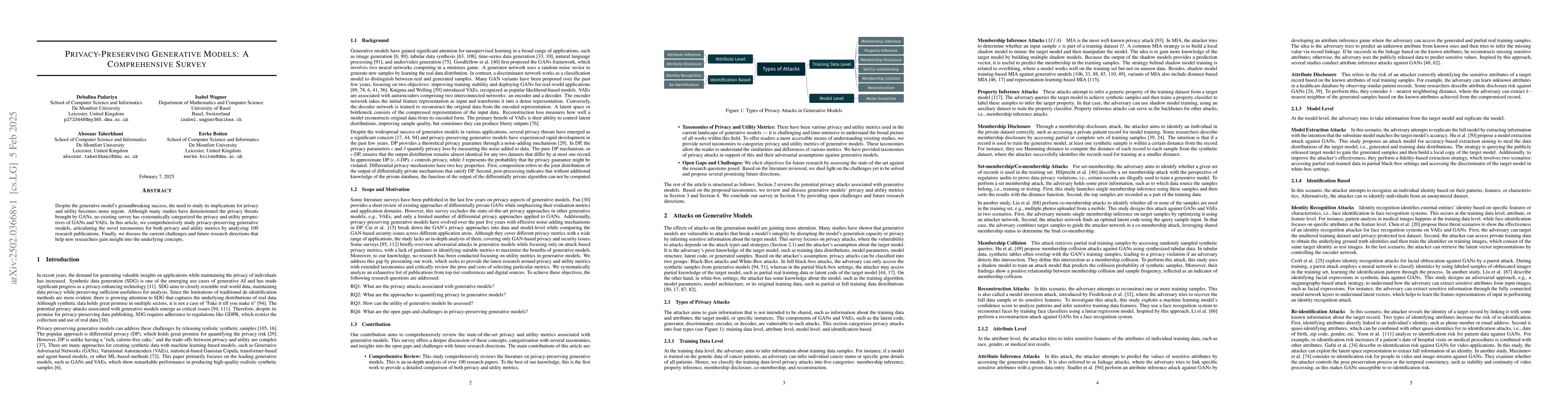 Thumbnail for Privacy-Preserving Generative Models: A Comprehensive Survey