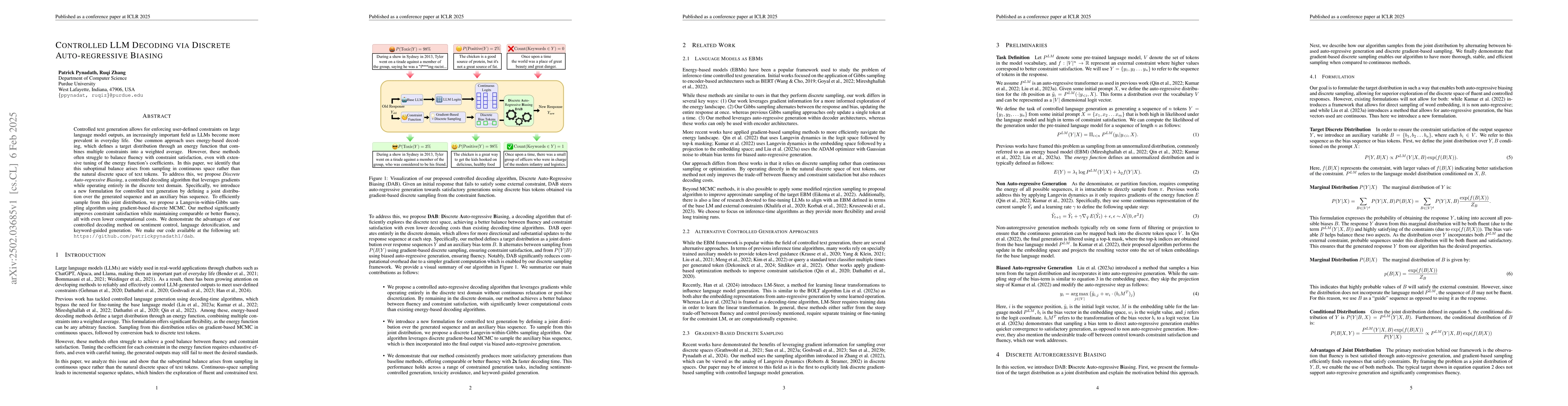 Thumbnail for Controlled LLM Decoding via Discrete Auto-regressive Biasing