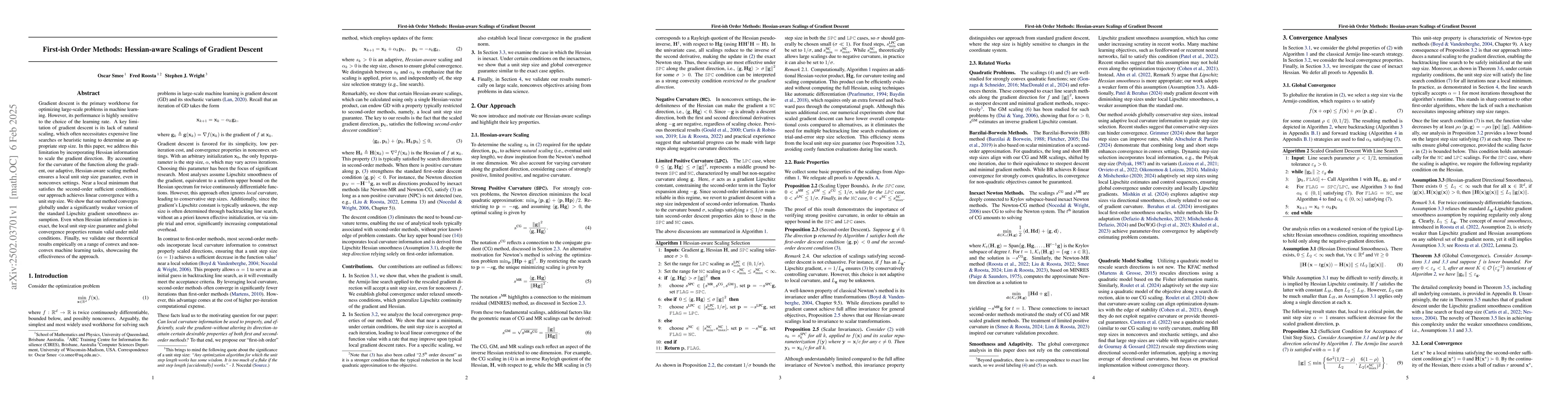 Thumbnail for First-ish Order Methods: Hessian-aware Scalings of Gradient Descent