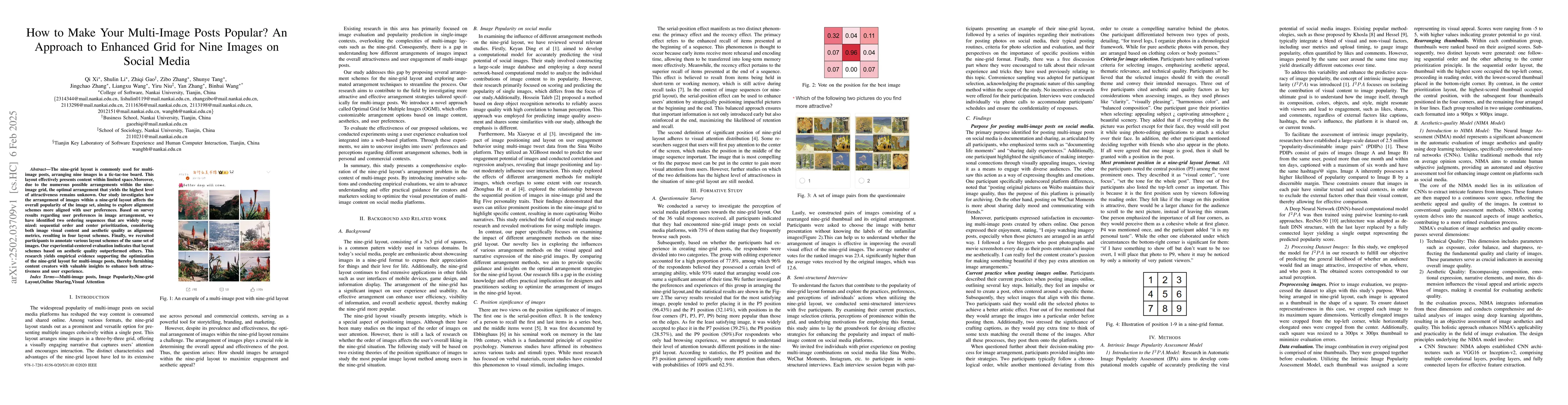 Thumbnail for How to Make Your Multi-Image Posts Popular? An Approach to Enhanced Grid
  for Nine Images on Social Media