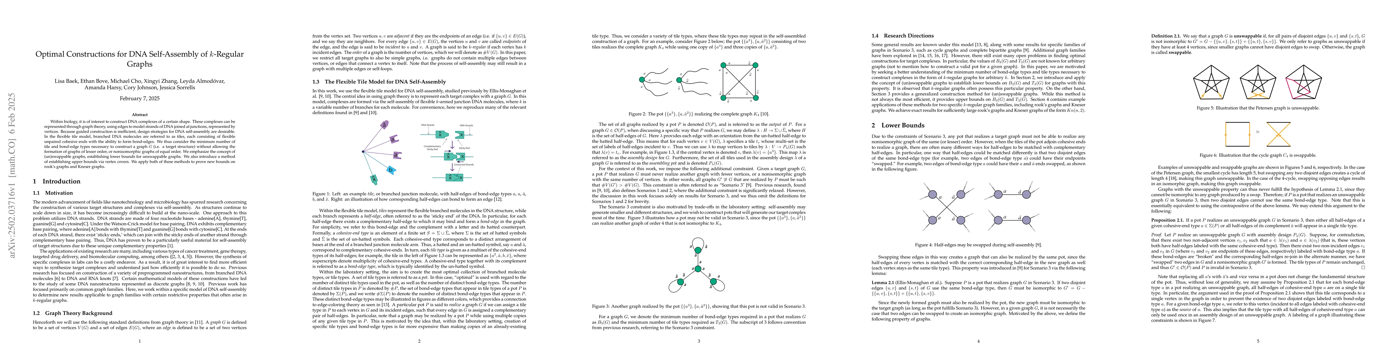 Thumbnail for Optimal Constructions for DNA Self-Assembly of $k$-Regular Graphs