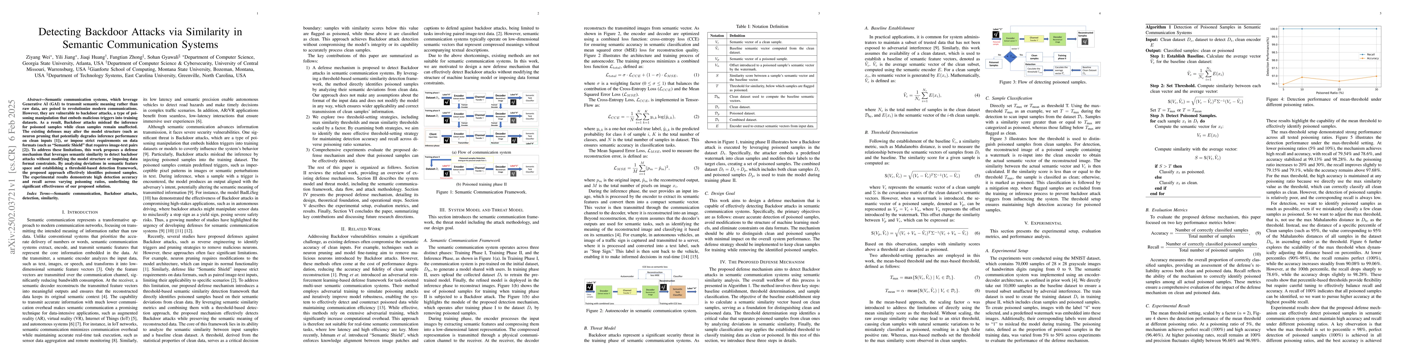 Thumbnail for Detecting Backdoor Attacks via Similarity in Semantic Communication
  Systems