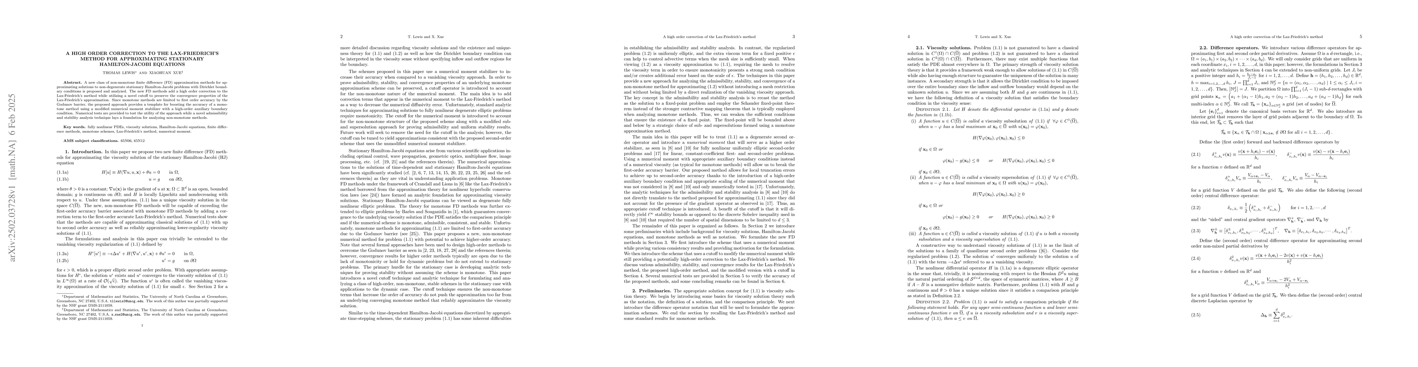 Thumbnail for A high order correction to the Lax-Friedrich's method for approximating
  stationary Hamilton-Jacobi equations