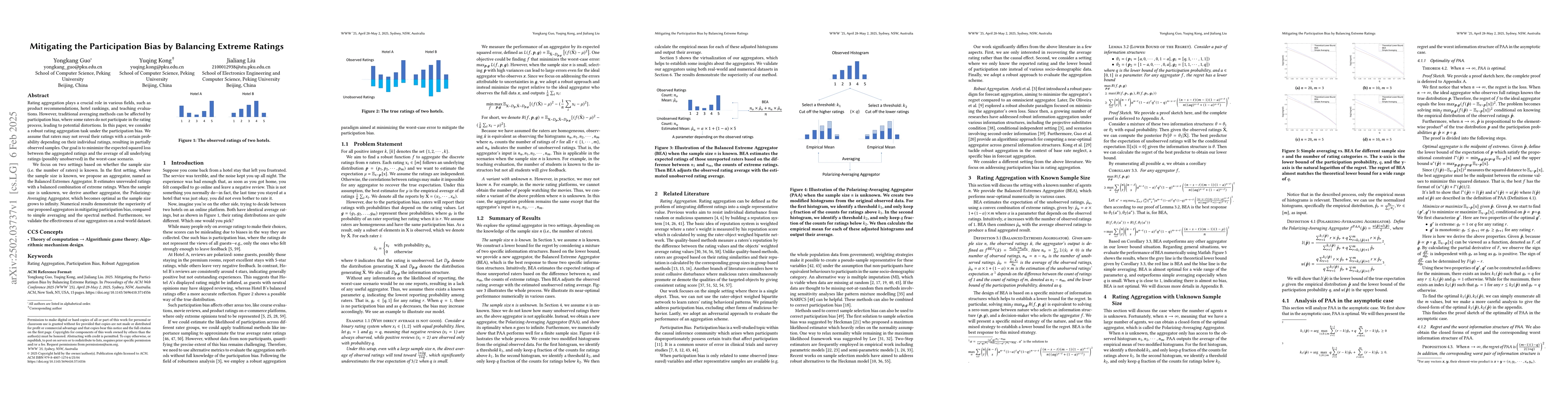 Thumbnail for Mitigating the Participation Bias by Balancing Extreme Ratings