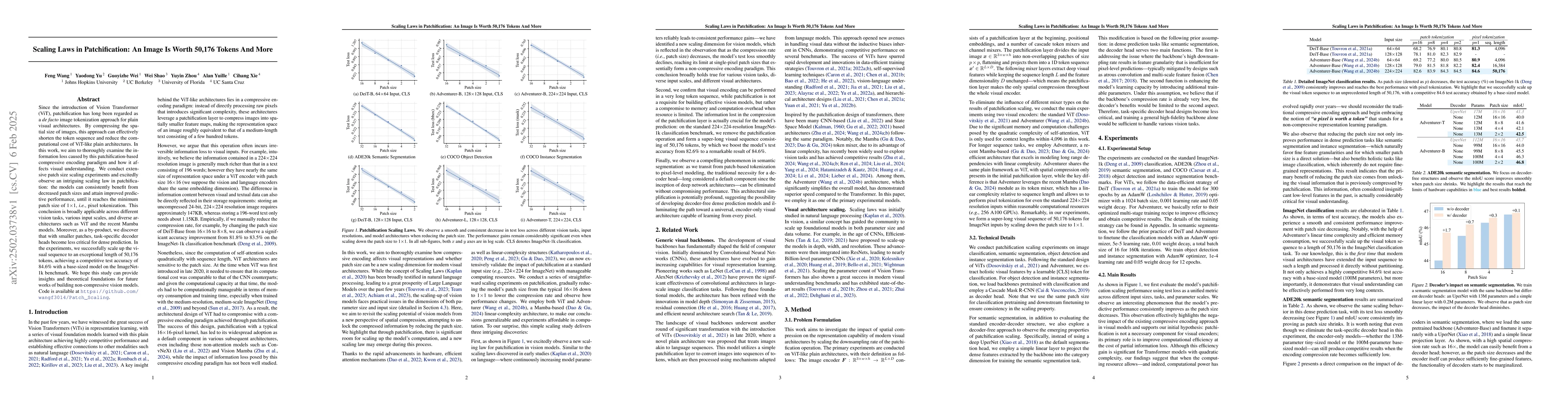 Thumbnail for Scaling Laws in Patchification: An Image Is Worth 50,176 Tokens And More