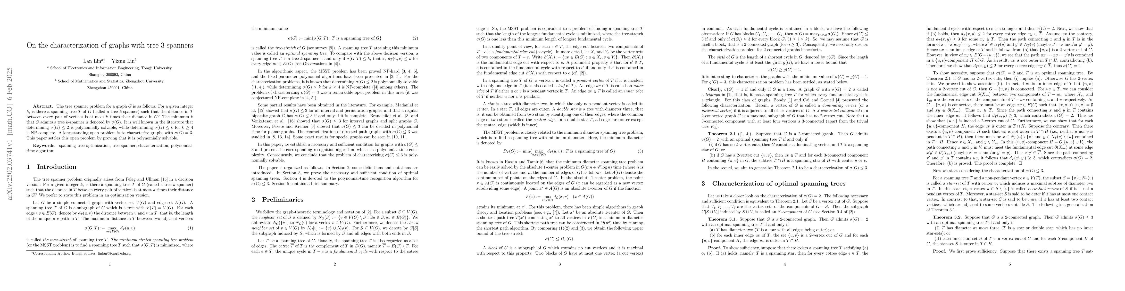 Thumbnail for On the characterization of graphs with tree 3-spanners