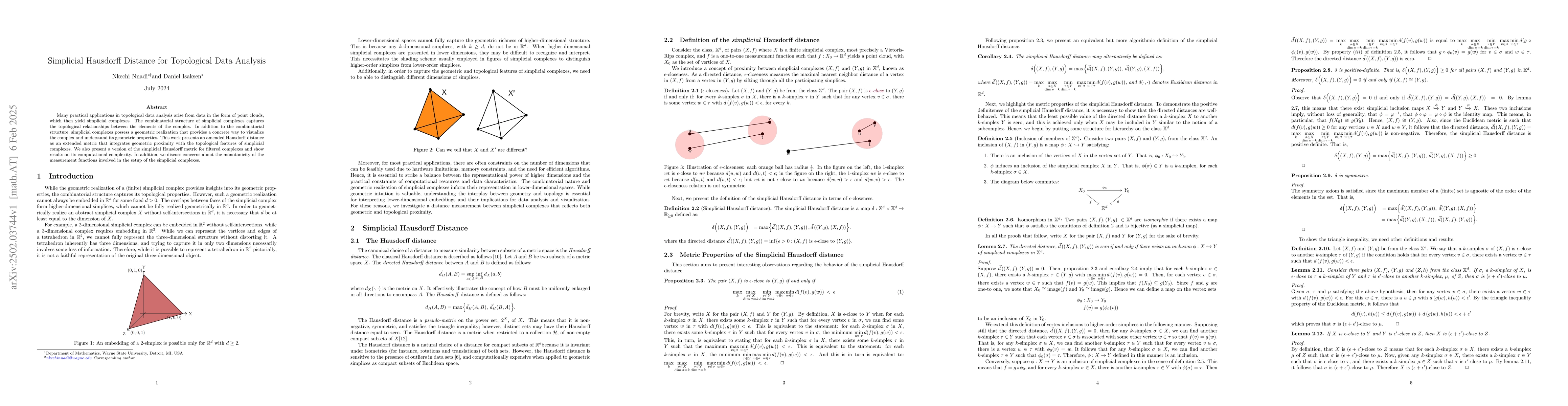 Thumbnail for Simplicial Hausdorff Distance for Topological Data Analysis