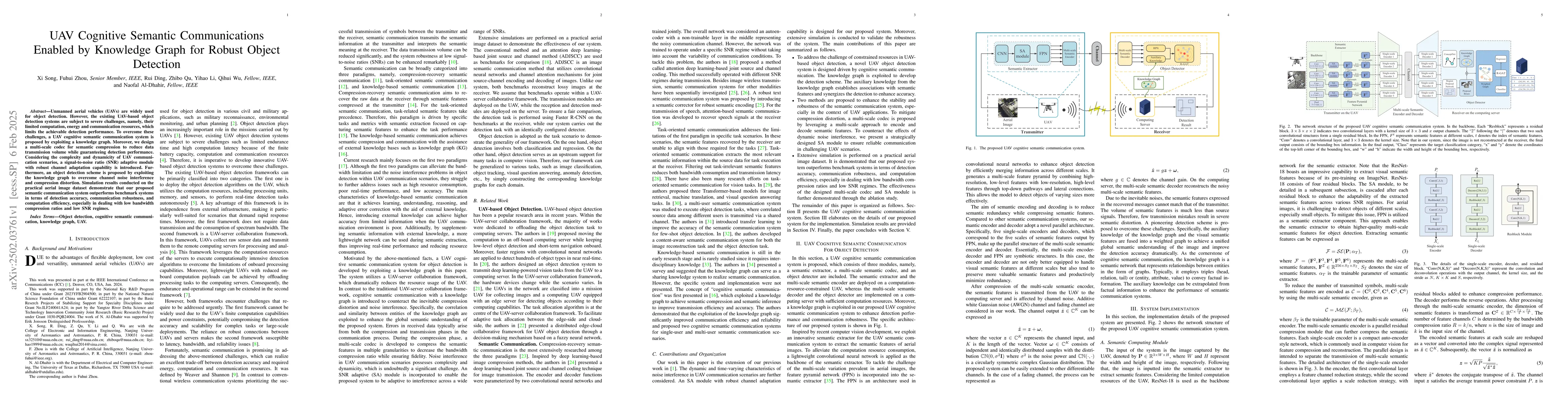 Thumbnail for UAV Cognitive Semantic Communications Enabled by Knowledge Graph for
  Robust Object Detection