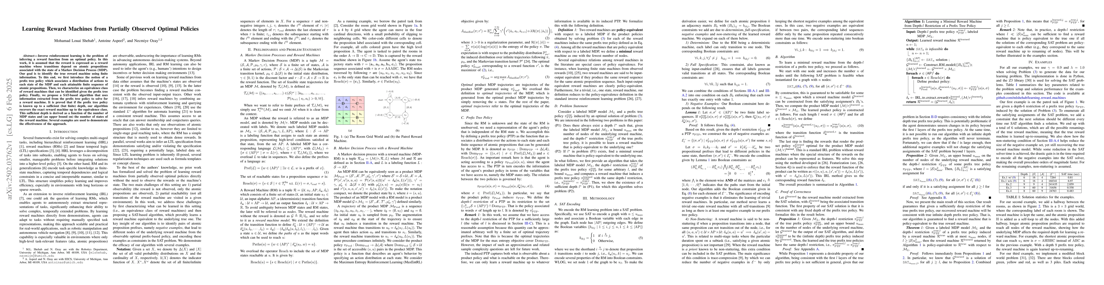 Thumbnail for Learning Reward Machines from Partially Observed Optimal Policies