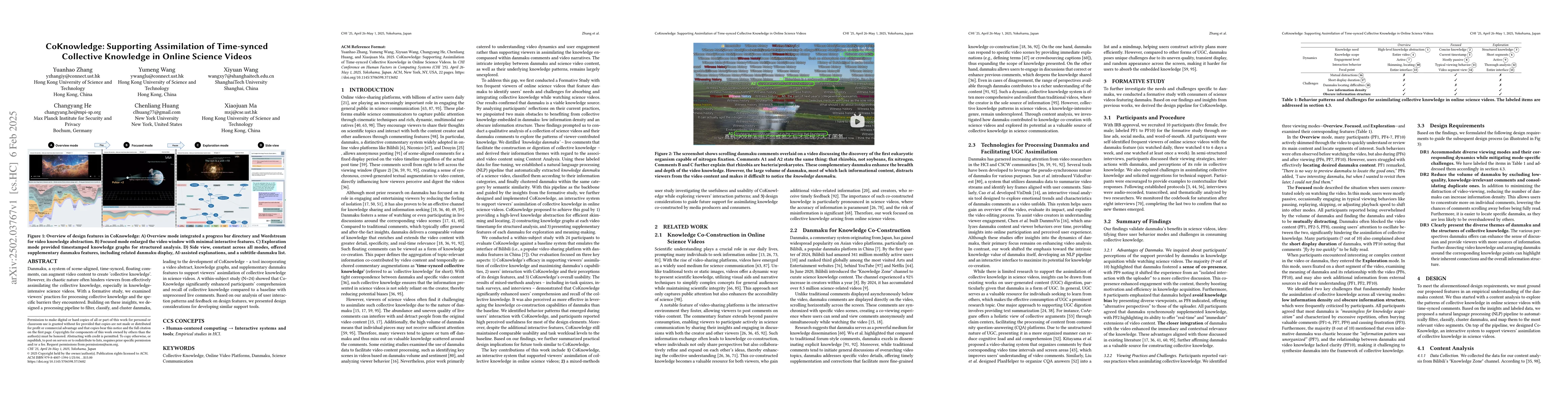 Thumbnail for CoKnowledge: Supporting Assimilation of Time-synced Collective Knowledge
  in Online Science Videos