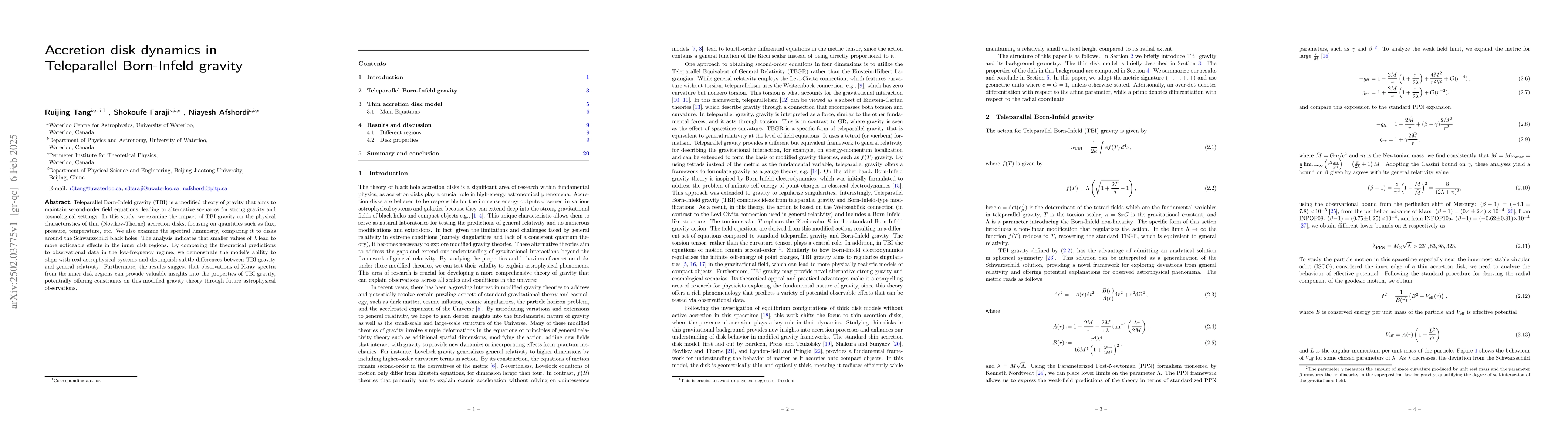 Thumbnail for Accretion disk dynamics in Teleparallel Born-Infeld gravity