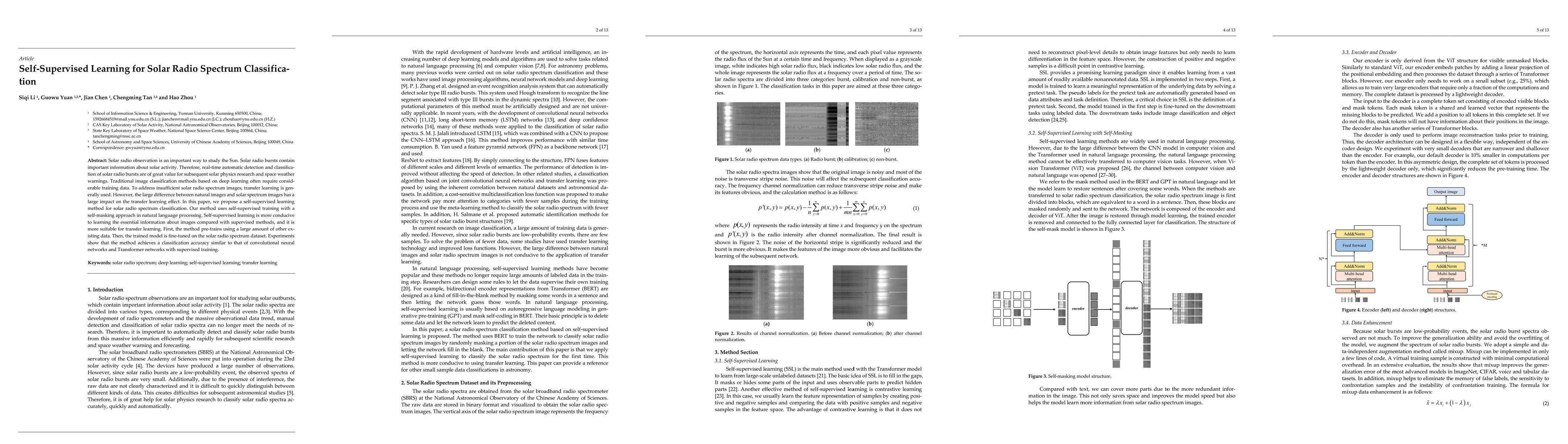 Thumbnail for Self-Supervised Learning for Solar Radio Spectrum Classification