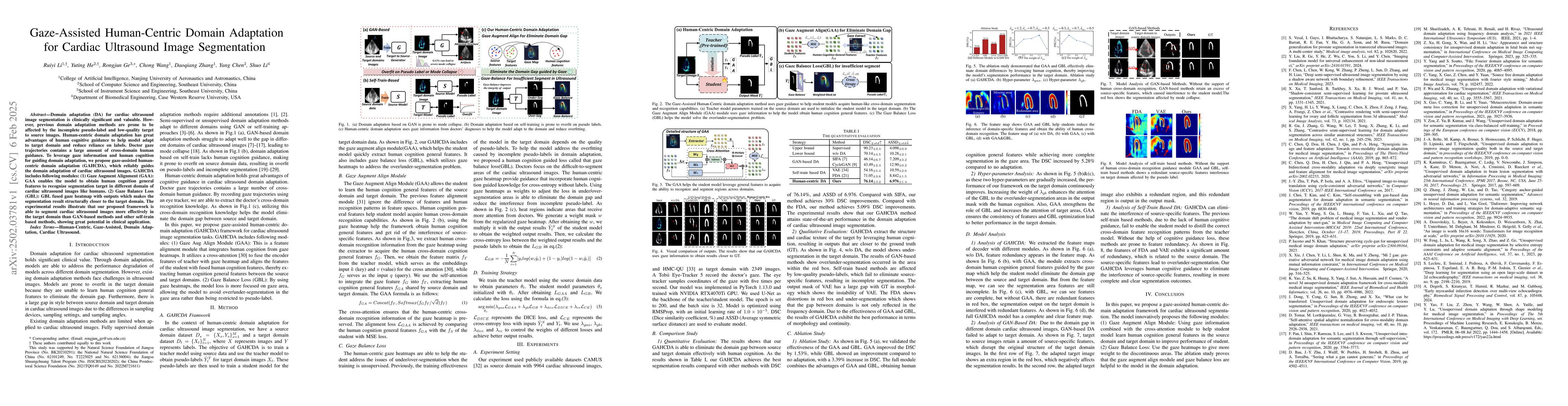 Thumbnail for Gaze-Assisted Human-Centric Domain Adaptation for Cardiac Ultrasound
  Image Segmentation