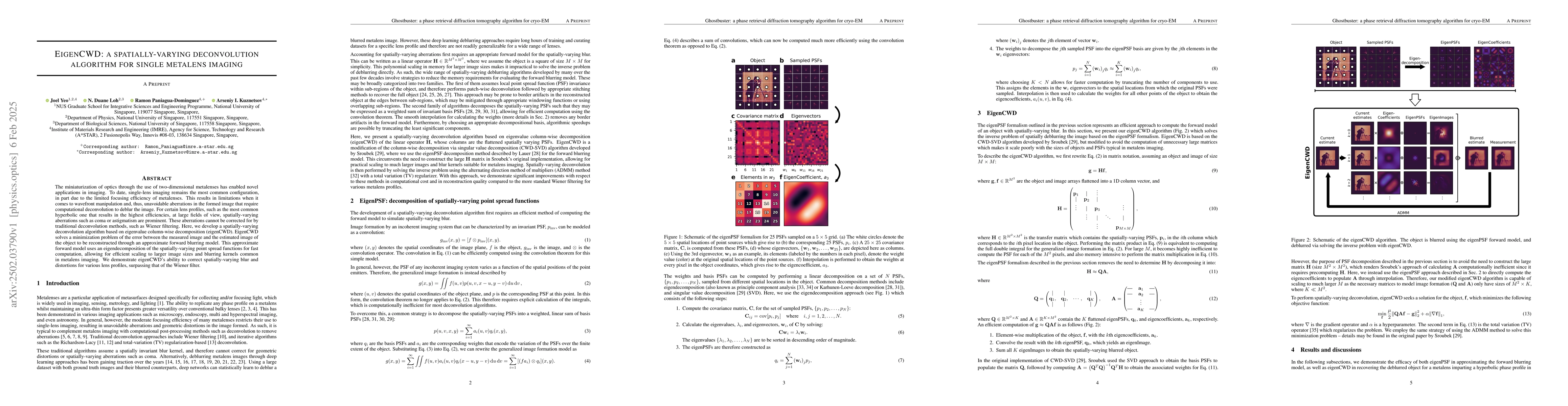 Thumbnail for EigenCWD: a spatially-varying deconvolution algorithm for single
  metalens imaging