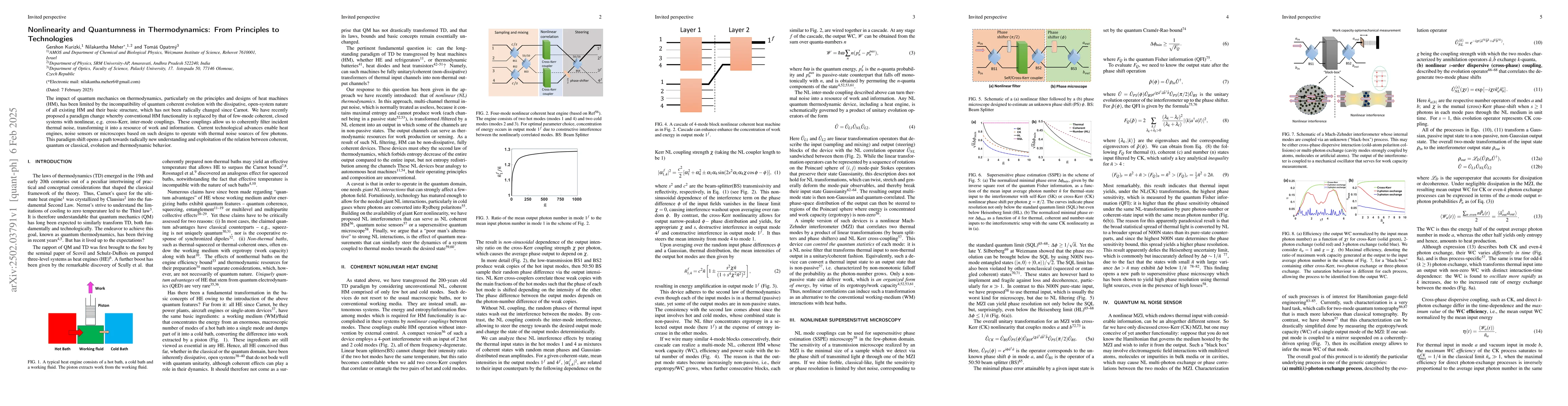 Thumbnail for Nonlinearity and Quantumness in Thermodynamics: From Principles to
  Technologies