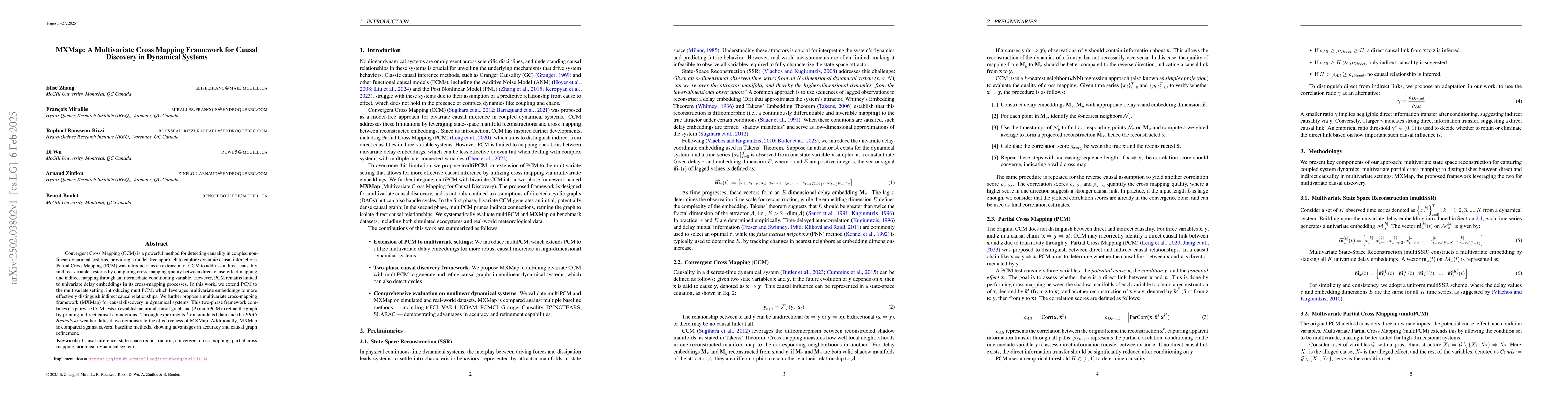 Thumbnail for MXMap: A Multivariate Cross Mapping Framework for Causal Discovery in
  Dynamical Systems