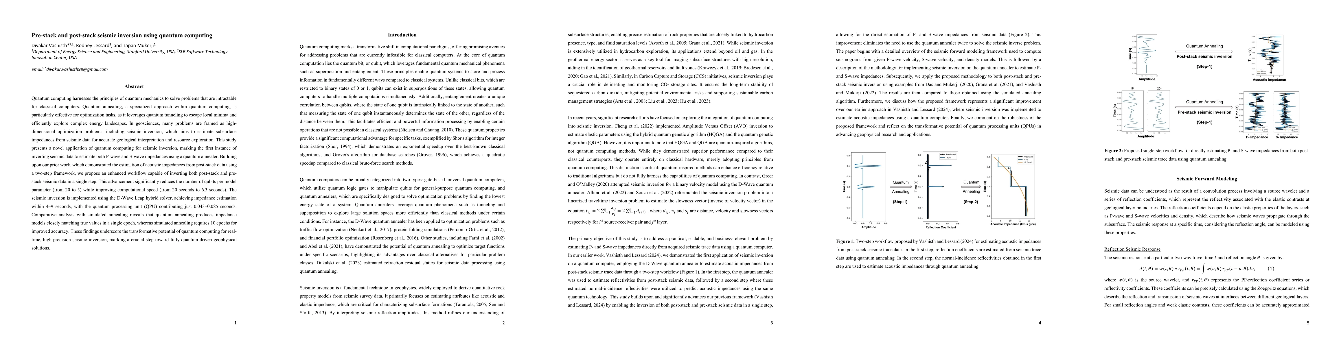 Thumbnail for Pre-stack and post-stack seismic inversion using quantum computing
