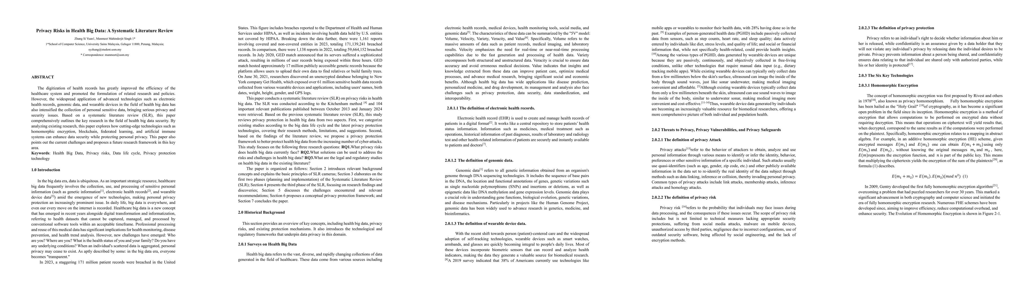 Thumbnail for Privacy Risks in Health Big Data: A Systematic Literature Review