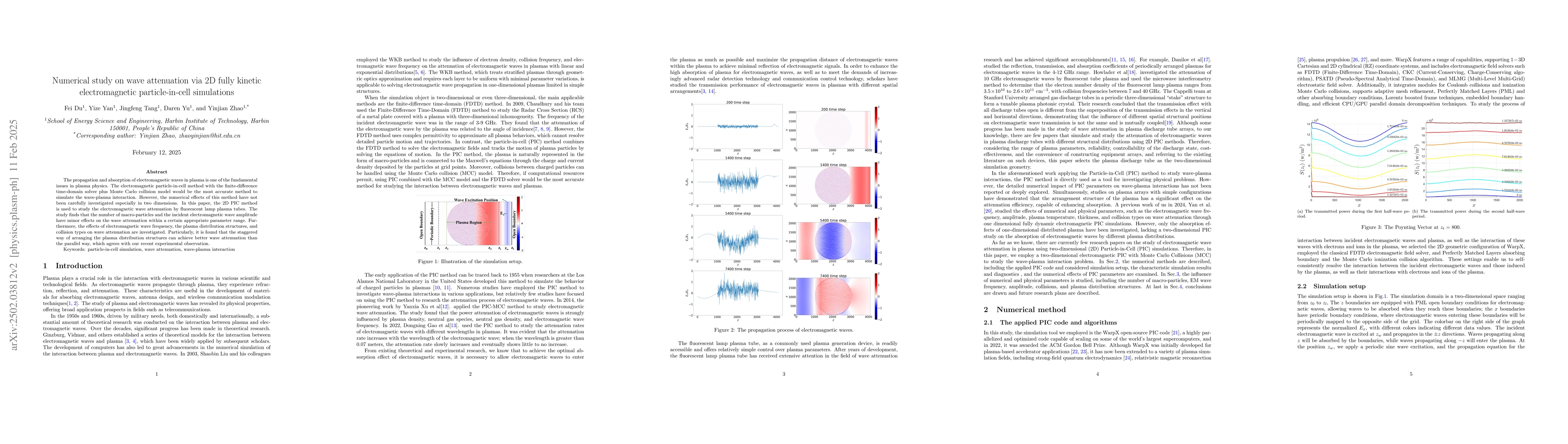 Thumbnail for Numerical study on wave attenuation via 2D fully kinetic electromagnetic
  particle-in-cell simulations