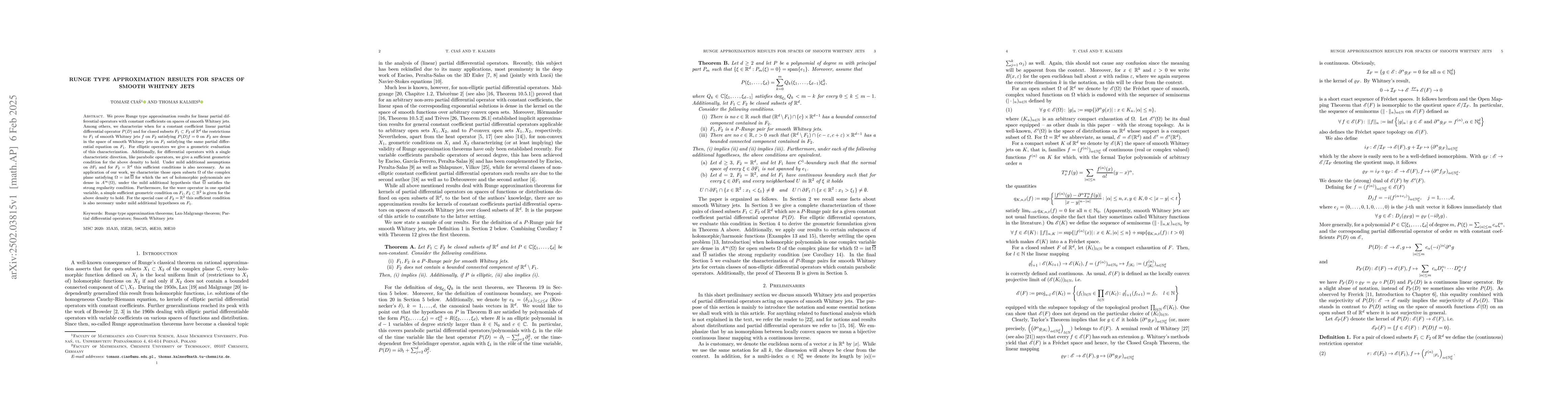 Thumbnail for Runge type approximation results for spaces of smooth Whitney jets