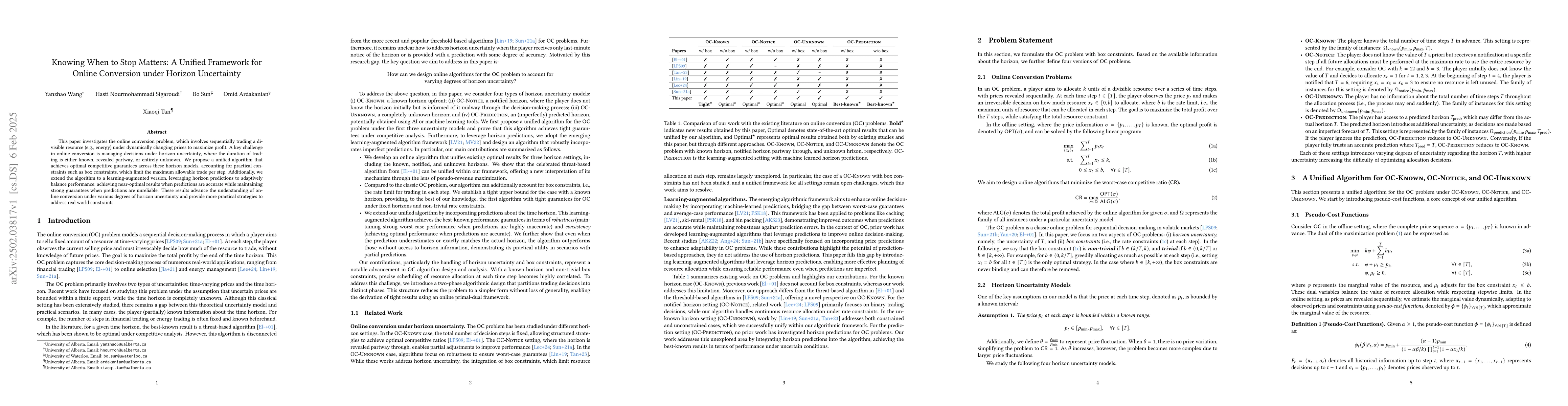 Thumbnail for Knowing When to Stop Matters: A Unified Algorithm for Online Conversion
  under Horizon Uncertainty
