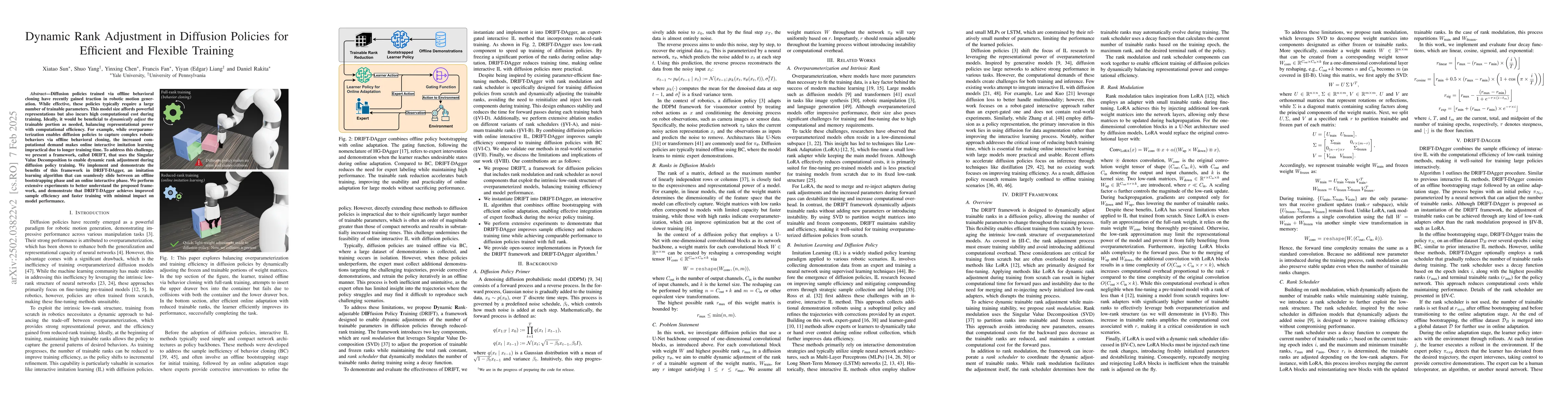 Thumbnail for Dynamic Rank Adjustment in Diffusion Policies for Efficient and Flexible
  Training